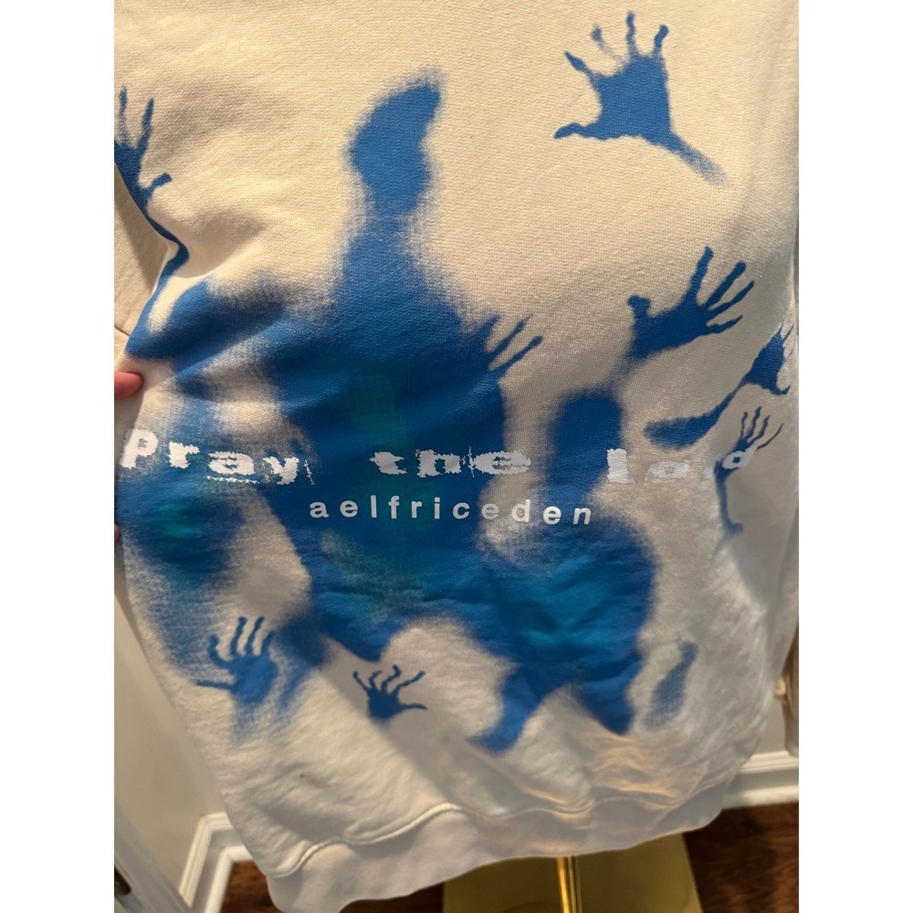 Aelfric Eden Graphic Hoodie Pray the Lord Blue Shadow‎ Print Oversized Size S - Picture 5 of 7